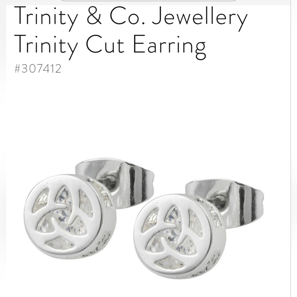 Trinity Trinity Cut Silver Stud Earrings